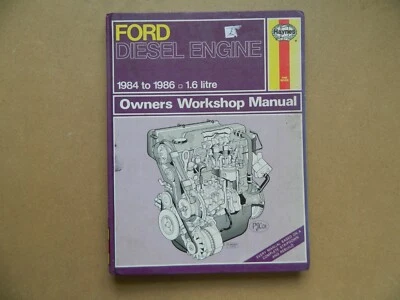 Ford Diesel Engine 1984 - 1986 1.6L Haynes Workshop Manual Book escort fiesta - Image 1 of 3