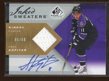 Anze Kopitar Auto Patch Inked Sweaters 2007-08 SP Game Used Gold LA Kings /50