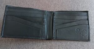Men's Leather Wallet Black Bi Fold with coins holder.