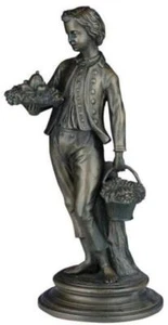 Centerpiece TRADITIONAL Lodge Boy Carrying His Fresh Picked Basket of Harvest - Picture 1 of 1