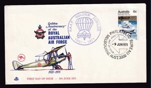 AUSTRALIA #499 CACHETED & UNADDRESSED 1ST DAY COVER GOLDEN ANNIV. RAAF 1921-1971 - Picture 1 of 2