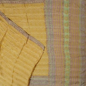 Vintage orange Sari 100 % reine Georgette Seide bedruckt Sari 5 Jahre Handarbeit Stoff - Bild 1 von 6