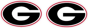 University Georgia Bulldogs Dawgs Football Team "G" Sticker (1 Pair) 3" x 5" P84 - Picture 1 of 1
