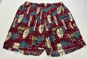 Vintage Men's Reyn Spooner Hawaiian Traditionals Swim Trunks Size Large Red - Picture 1 of 7