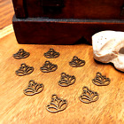 10 Lotus Anhänger Charms Schmuckherstellung antik Bronze Farbe DIY(33)