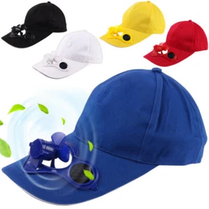 Men Women Outdoor Sport Baseball Hat Cap Solar Power Cooling Fan Sun Visor Caps - Picture 1 of 27