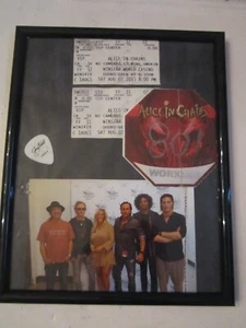 2015 ALICE IN CHAINS ROCK N ROLL PHOTOGRAPH, PICK, TICKETS, STAGE STICKER FRAMED - Picture 1 of 6