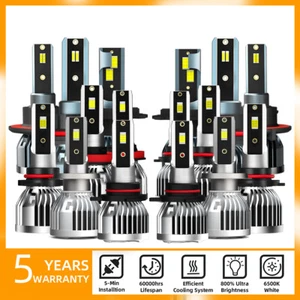9005 9006 9007 9012 H4 H7 H11 H13 LED Headlight Bulbs Kit High/Low Beam 100W - Picture 1 of 21