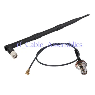 Antena WiFi Omni 2.4GHz 9dBi RP TNC + RP TNC Hembra - Cable ixp/u.fl 1.13 15cm Foto 1 de 4