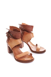 Womens A.S 98 Heels Brown Leather Sandals Booties Shoes Sz EU 38 US 7 - Picture 1 of 16