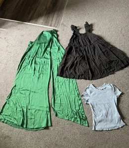 Shein Bundle Size S, UK 8, 36 Asymmetric Halter Satin, Ruffle Trim Dress, Shirt - Picture 1 of 11