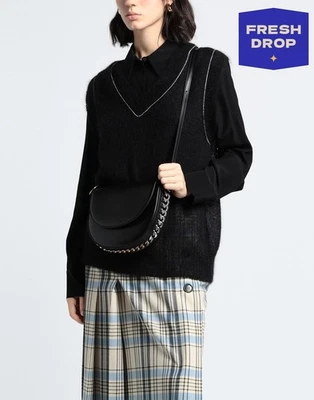 RRP€1050 STELLA McCARTNEY Frayme Shoulder Bag PU Leather Eco Friendly Chain Trim - Image 1 of 4