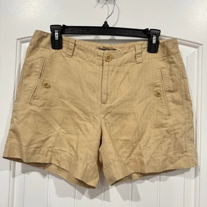 Pantalones Cortos Chinos Lauren Ralph Lauren Lino Algodón Caqui Talla 4 - Imagen 1 de 5