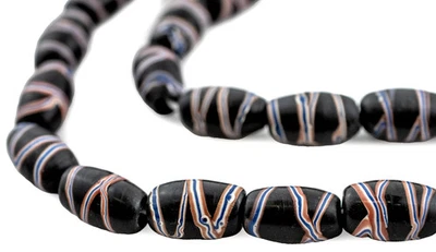 Cuentas Cruz Francesa Java Espiral Negro 8mm Indonesia Vidrio Bicono Blanco y Negro Foto 1 de 4