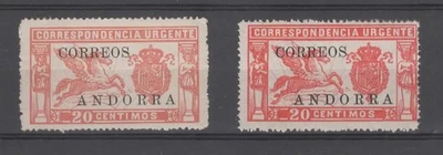 Andorre Espagnol  1928  N°13 et N°14 neufs avec gomme sans traces de charnières - Imagen 1 de 2
