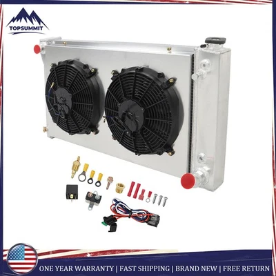 CC369 4 Row Radiator+Fan Shroud For GMC K15/25/35 Pickup 1968-1970 1971-1972 - Image 1 of 4