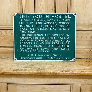 V RARO ORIGINAL VINTAGE ASOCIACIÓN DE ALBERGUES JUVENILES YHA PLACA SIGNO METAL ST ALBANS - Imagen 1 de 14