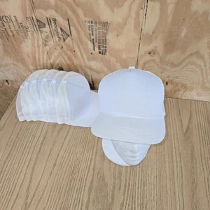 Vintage Blank White Mesh Trucker Hat Youth 3-8 Yrs By YoungAn NOS Lot Of 7 - Picture 1 of 6