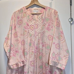 Miss Elaine Robe Sz Large Full Zip + tassel & Pockets Pink Psychedelic Housecoat - Picture 1 of 13