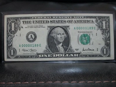 $1 LOW 3 DIGIT SERIAL NUMBER #189 - Image 1 of 2