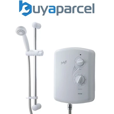 Triton AMBER 3 10.5KW White Chrome Electric Shower Sambada Forte Rapide Caselona