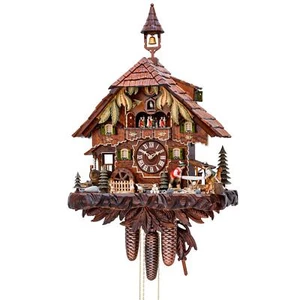 Kuckucksuhr „Sägewerk“ 30 x 48 x 52cm Schwarzwalduhr Wanduhr aus Holz  - Bild 1 von 2