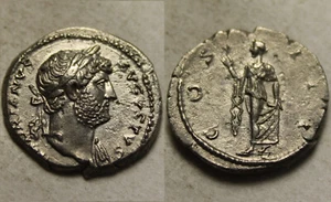 Rare genuine ancient Roman silver XF SUPERB coin AR denarius Hadrian 117AD Spes - Picture 1 of 4
