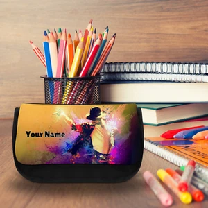 Michael Jackson Personalised Black Pencil Case / Vanity Case -Add Name-PCB 1044 - Picture 1 of 3