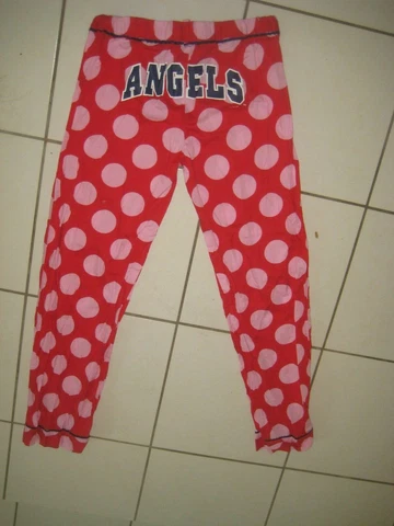 Los Angeles Angels Red with Pink Polka Dots Pajama Pants (Woman) Size M Cover