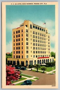 Cartolina Hotel Dixie Sherman Panama City Florida FL lino - Foto 1 di 2