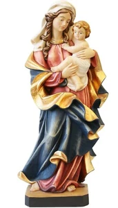 Estatua De Virgen Des Corazón H 12 CM María Con Niño Jesús De Madera de Arce - Imagen 1 de 5