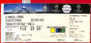 C1120 - Vecchio BIGLIETTO PARTITA CALCIO - 2016 JUVENTUS vs OLYMPIQUE LYONNAIS - Picture 1 of 1