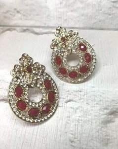 Gold Plated Indian Jewellery Earrings For Women - Picture 1 of 7