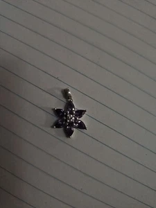 Natural Amethyst Gems 925 Sterling Silver Diamond Jewelry Flower Pendant - Picture 1 of 3