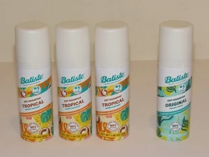 4 Batiste ORIGINAL & TROPICAL Dry Shampoo Travel Size 1.06 Oz 30 g Each Lot - Picture 1 of 1