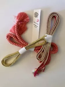 Japanese Silk Obijime Tie. Kimono Accessory Obi Cord hand tied. From Japan - Picture 1 of 5