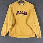 Jaggad Jumper Womens Large Yellow Spell Out Sweater Pullover Embroidered Ladies