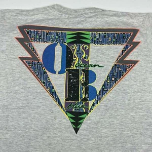 Vintage Ocean Blue T-Shirt Gray Single Stitch Double Sided Graphic Men's Large - Picture 1 of 12