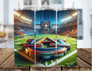 Auburn Tiger Stainless Steel College Football Tumbler - 20 Oz stadium nights - Picture 1 of 3
