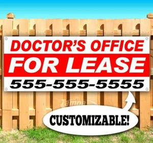 DOCTOR'S OFFICE FOR LEASE Advertising Vinyl Banner Flag Sign CUSTOM PH# - Picture 1 of 6