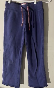 Mini Boden-sz 8-Sweat Pants blue / purple-Drawstring-Raw Edge-warm-pink Accent - Picture 1 of 3