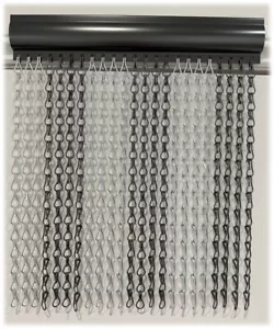 Higoshi GRIS PLATA Doble Gancho Aluminio Cadena Puerta Cortina 120x210cm Riel a Juego - Imagen 1 de 2