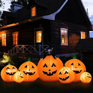 HBlife 8 FT Halloween Inflatables Outdoor Decorations Pumpkin, Animated Witch's - Picture 1 of 4