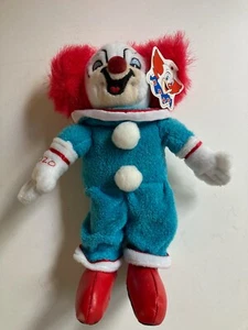 VTG 1999 BOZO the CLOWN 9" Plush Stuffed Toy Ornament w/Tag & Hang Loop- Aurora - Picture 1 of 5