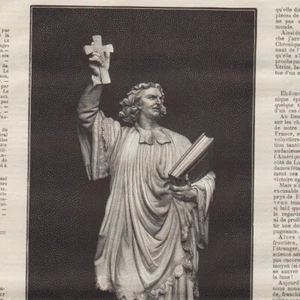Statue von P. Bridaine - Pressestich 1882 - Bild 1 von 2