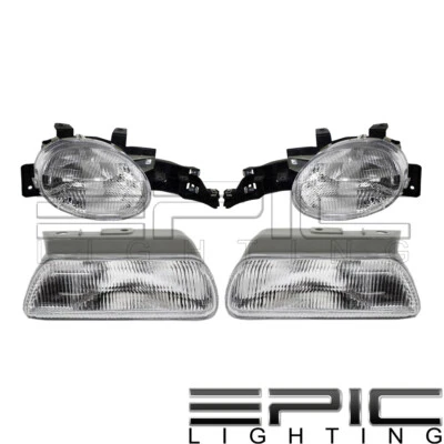 Head Lamps Corner Signal Lamps Combo Set for 1995-1999 DODGE PLYMOUTH NEON - Image 1 of 2