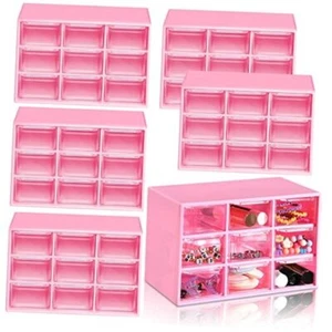 6 Pcs Mini Drawer Organizer Small Organizer with 9 Drawers Plastic Desktop - Picture 1 of 7