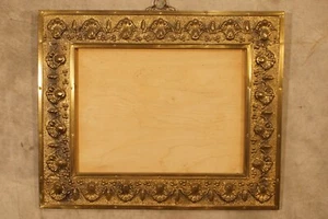 Vintage Hollywood Regency Pressed Brass Sea Shell Theme Picture Art Frame 23x19 - Picture 1 of 17