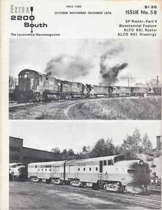 EXTRA 2200 SOUTH #58 SP ROSTER, BICENTENNIAL FEATURE, ALCO RS2 ROSTER & DRAWINGS - Picture 1 of 3