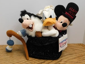The Disney Store Mickey, Goofy, Donald Happy 2000 Sitzsack Plüsch Set - Bild 1 von 12